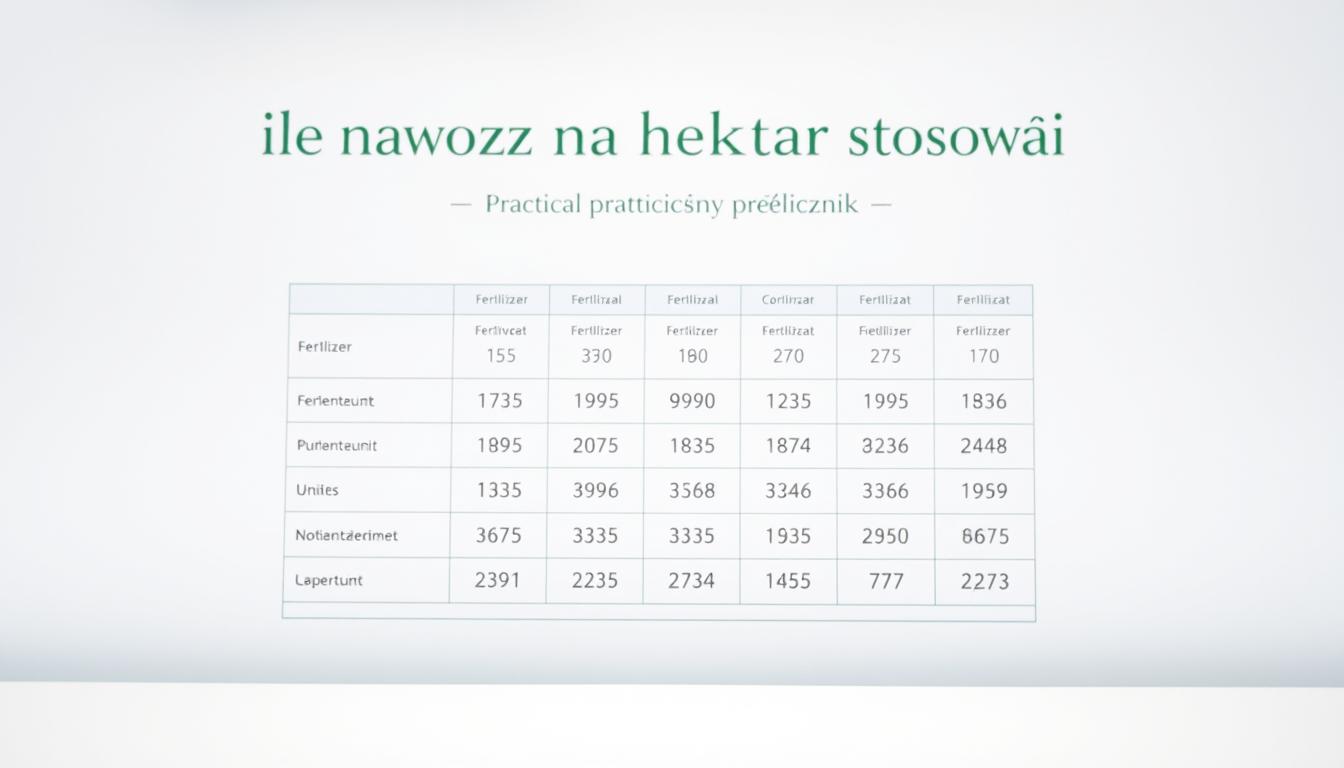 Ile nawozu na hektar
